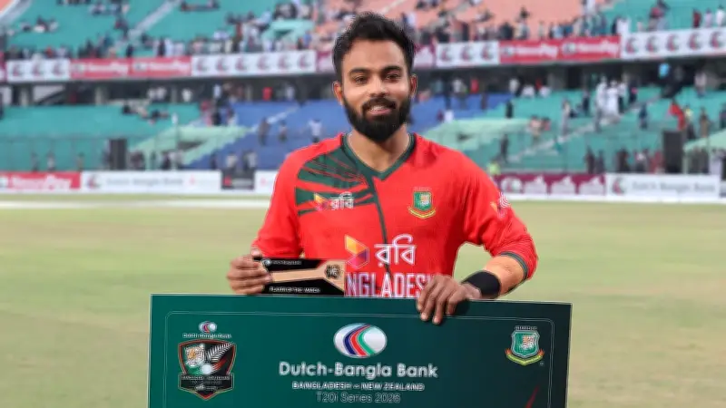 টি-টুয়েন্টি র্যাঙ্কিংয়ে তাওহিদ হৃদয়ের উন্নতি, শরীফুলের বড় লাফ