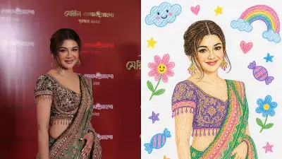ক্রেয়ন স্টাইলে জয়া আহসান: শৈশবে ফেরার এআই ট্রেন্ড