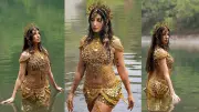 সোনাঝরা লুকে জলাশয় থেকে উঠে এলেন নোরা ফাতেহি