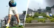 সল্টলেক স্টেডিয়ামের বিতর্কিত ভাস্কর্য গুঁড়িয়ে দিল বিজেপি সরকার