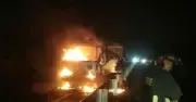 ঢাকা-মাওয়া এক্সপ্রেসওয়েতে পিকআপ ভ্যানে আগুন, যান চলাচল বন্ধ ছিল ১ ঘণ্টা