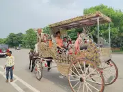 ঈদের ছুটিতে সংসদ ভবন এলাকায় উৎসবমুখর পরিবেশ, টমটমে চড়ে আনন্দ