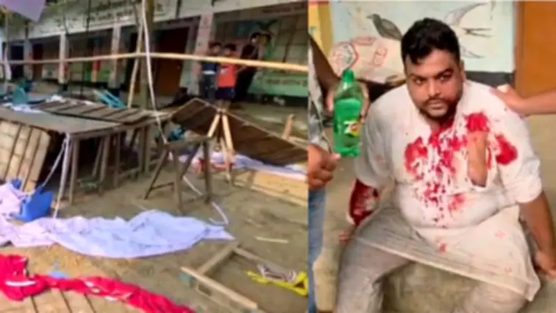 শেরপুরে এনসিপির ফল উৎসবের মঞ্চ ভাঙচুর, আহত ১০