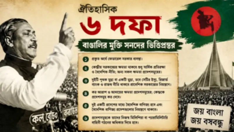 ঐতিহাসিক ৬ দফা বাঙালির মুক্তি সনদের ভিত্তিপ্রস্তর