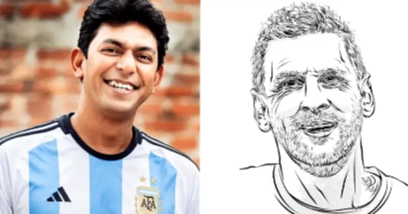 চঞ্চল চৌধুরীর মেসির স্কেচ ভাইরাল, প্রশংসায় ভাসছেন অভিনেতা