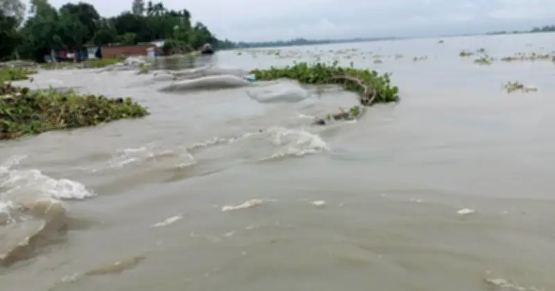 কুড়িগ্রামে দুধকুমার নদের পানি বিপদসীমার ওপর, স্বল্পমেয়াদি বন্যার শঙ্কা