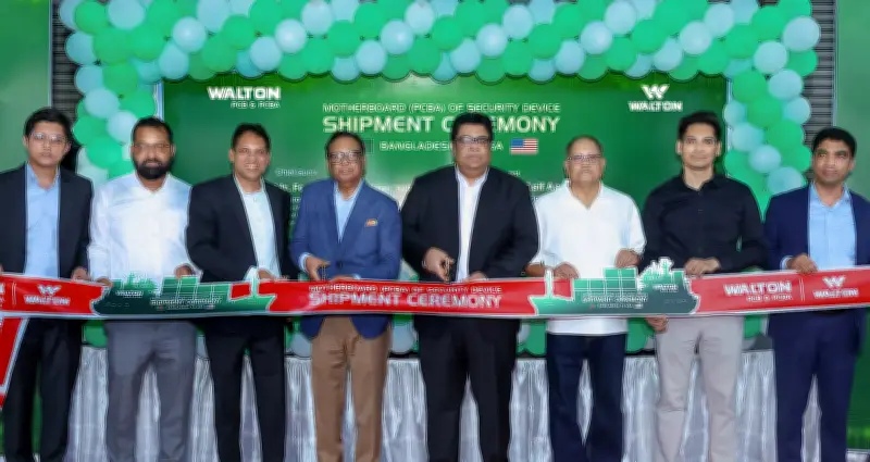 যুক্তরাষ্ট্রে ওয়ালটনের পিসিবিএ রপ্তানি শিপমেন্ট উদ্বোধন