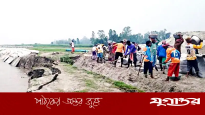 বগুড়ায় যমুনার ভাঙন ভয়াবহ রূপ নিয়েছে, ১৫০ মিটার তীর নদীগর্ভে