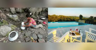 পাহাড়ে পানি সংকট: রিসোর্টে সাঁতার কাটে, পাহাড়িরা পানির জন্য ঘন্টার পর ঘন্টা অপেক্ষা করে