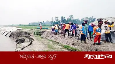 বগুড়ায় যমুনার ভাঙন ভয়াবহ রূপ নিয়েছে, ১৫০ মিটার তীর নদীগর্ভে