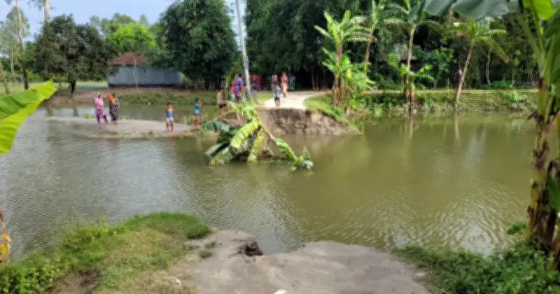কুড়িগ্রামে ধরলা নদীর স্রোতে কালভার্ট ধস, পাঁচ শতাধিক পরিবারের যোগাযোগ বিচ্ছিন্ন