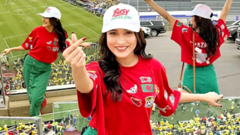 গ্যালারিতে বসে ব্রাজিলের বিদায় দেখলেন মেহজাবীন