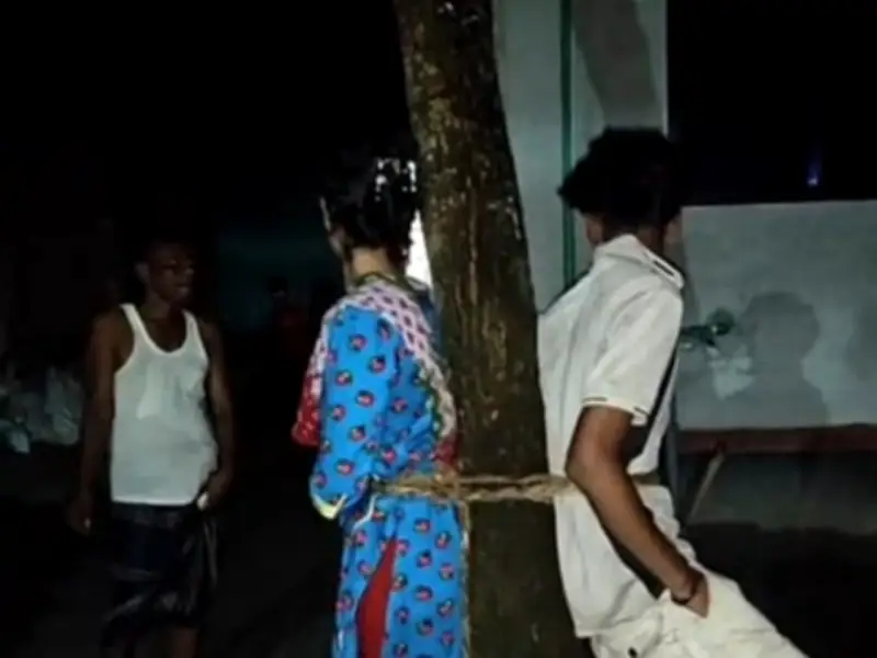 রাজবাড়ীতে বিবাহবহির্ভূত সম্পর্কের অভিযোগে তরুণ-গৃহবধূকে গাছে বেঁধে নির্যাতন, পরে বিয়ে